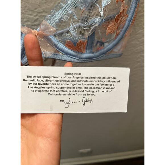 NWT For Love & Lemons x Victoria’s Secret Lily Embroidered Bra Lavender XXS - Picture 7 of 9